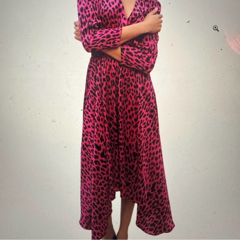Maje Pink and Black Patterned Dress